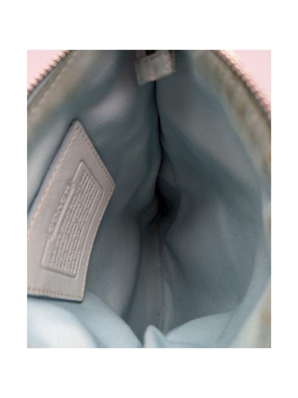 Coach Light Blue Signature Canvas and Suede Crossbody Bag - Picture 4 of 11